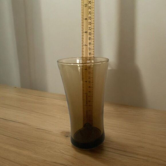 Anchor Hocking 16 oz Linden "Mocha" Tawny Brown Flat & Flared 4 Glass Tumblers - Picture 2 of 5